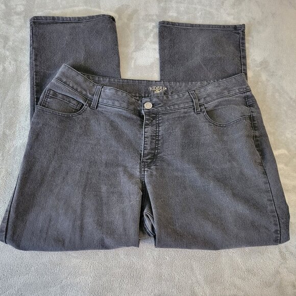 Riders Lee Womens Jeans 20W Plus Straight Leg Muted Black Denim SL100E - Picture 1 of 9